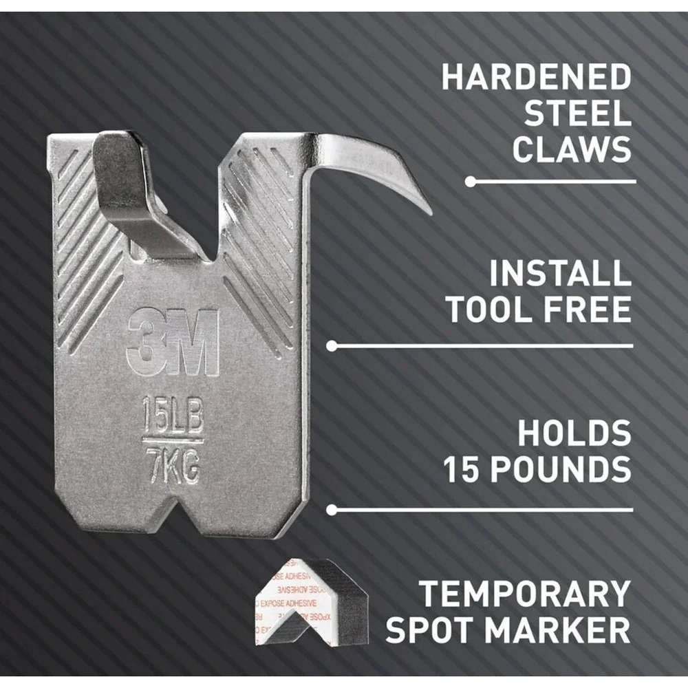 3M Claw Drywall Picture Hangers Holds 15 Pounds 5 Pack Spot Markers